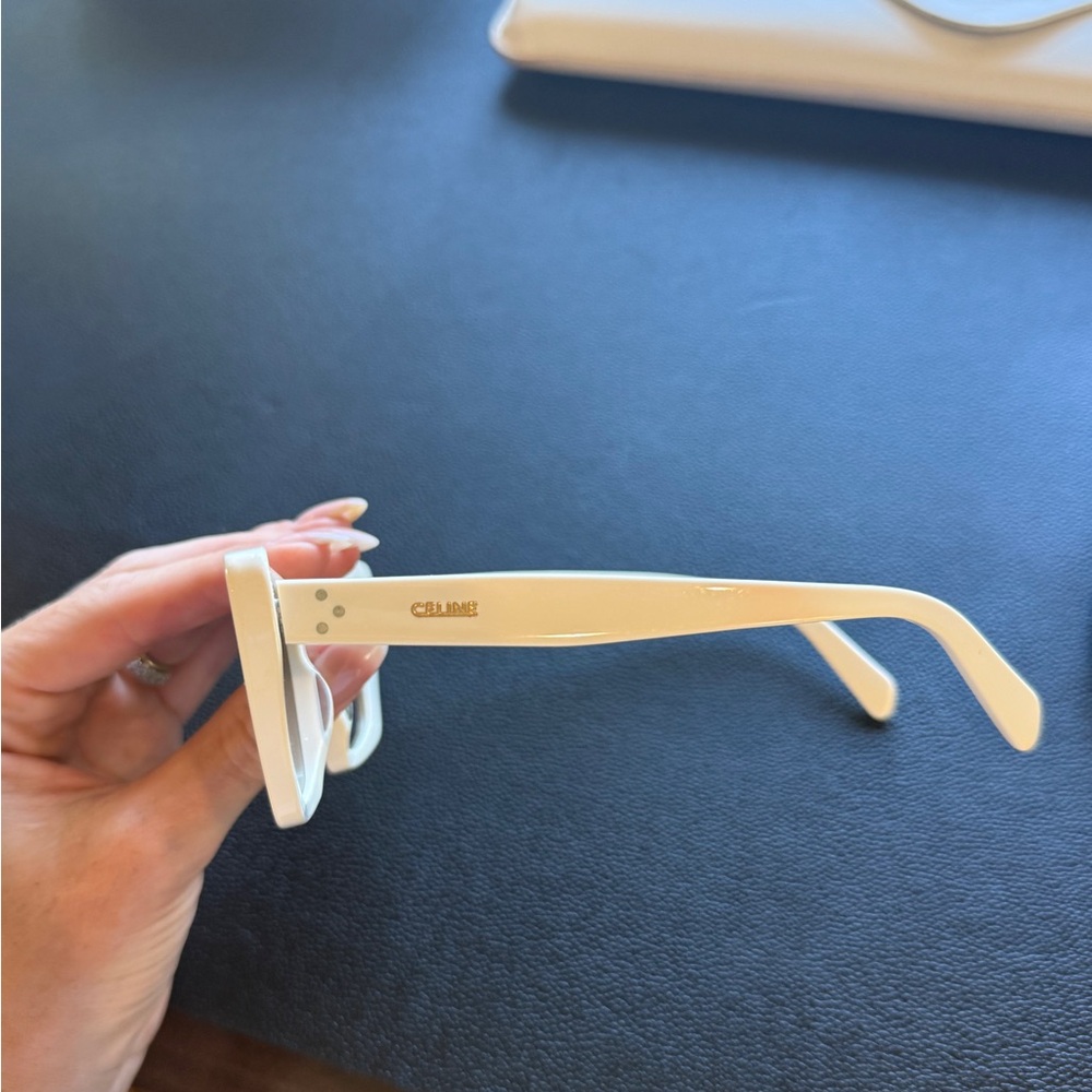 Celine The Edge Ivory Square Cat Eye Sunglasses - Picture 4 of 11